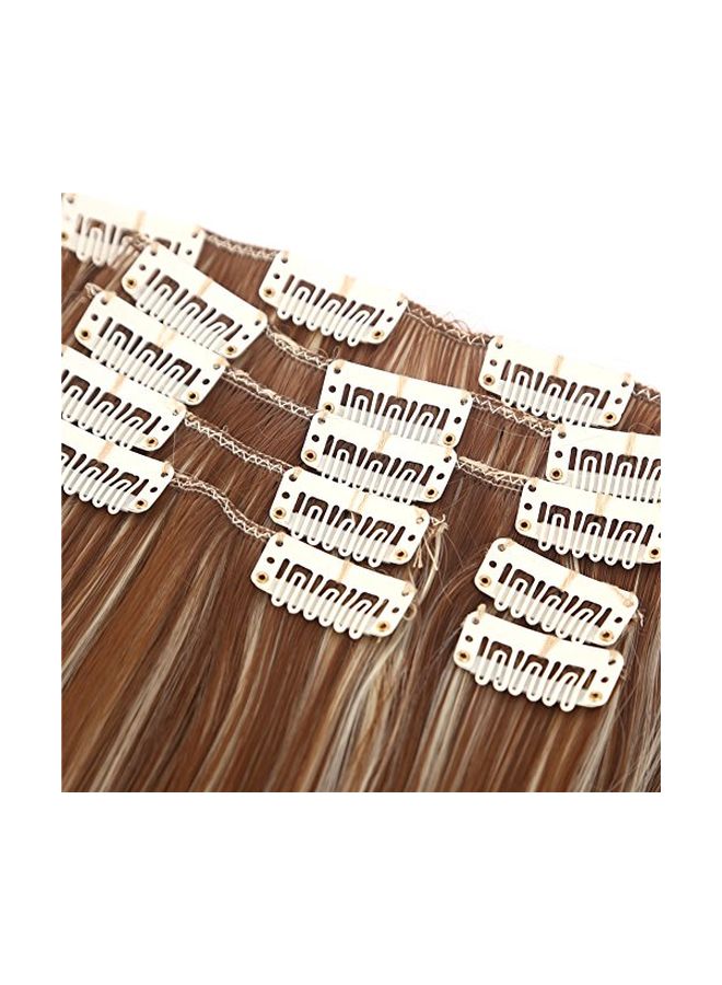 SYXLCYGG 7-Piece Clip In Straight Hair Extension Brown 22inch - Image 2