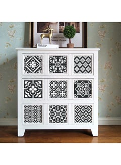 FRIEET 10-Piece Self Adhesive Bathroom Kitchen Wall Sticker Set Black/White 15 x 15centimeter  - Image 2