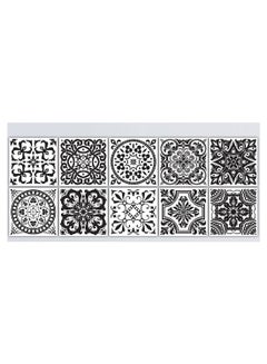 FRIEET 10-Piece Self Adhesive Bathroom Kitchen Wall Sticker Set Black/White 15 x 15centimeter  - Image 1