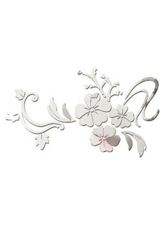 FRIEET 3D Mirror Flower Art Removable Wall Sticker Silver 40 x 60centimeter  - Image 1