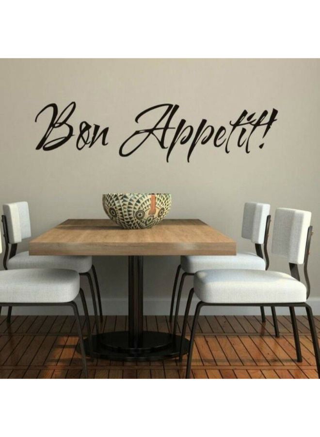 فريت ملصق جداري بتصميم قابل للإزالة يمثل عبارة "Bon Appetit" أسود 60 x 25سم  - Image 2