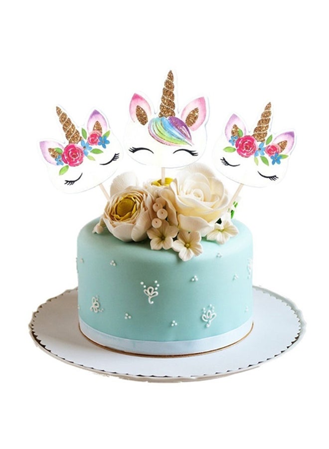 24-Piece Unicorn Cartoon Cupcake Toppers Cake Insert Pick Birthday Party Decor - Image 1