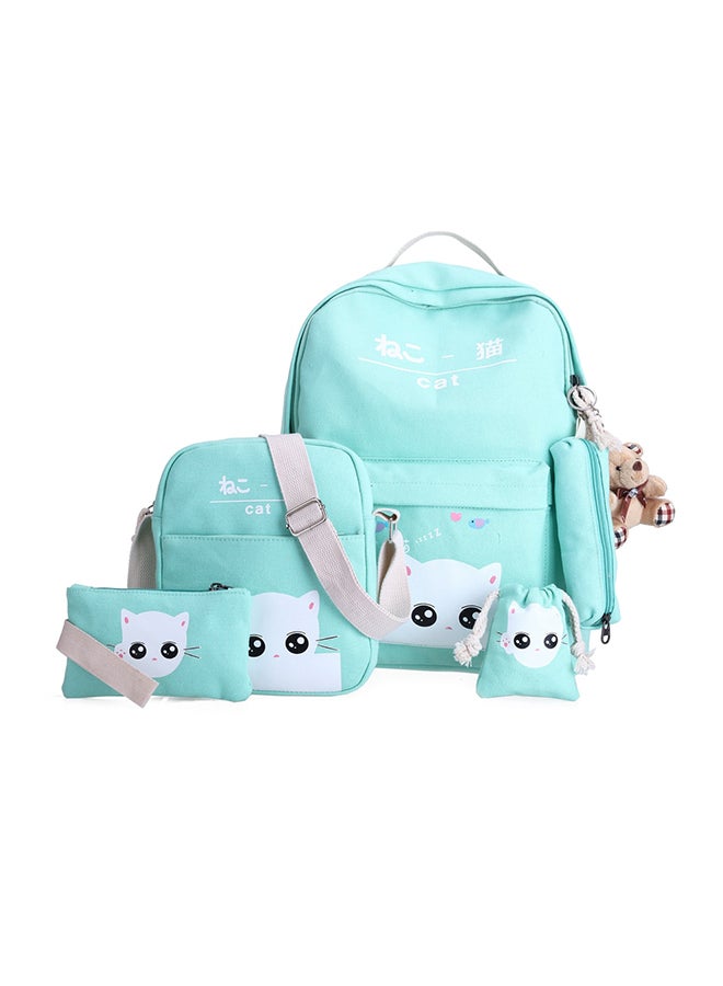 6-Piece Animal Print Backpack Set Blue - Image 1