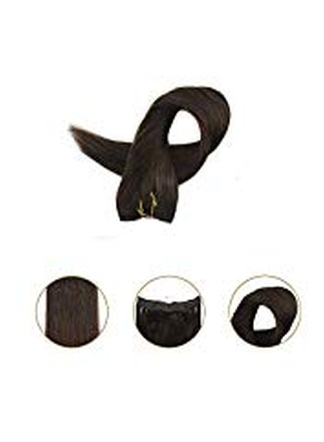 Full Shine Straight Human Hair Extension 2 Dark Brown 14inch  - Image 2