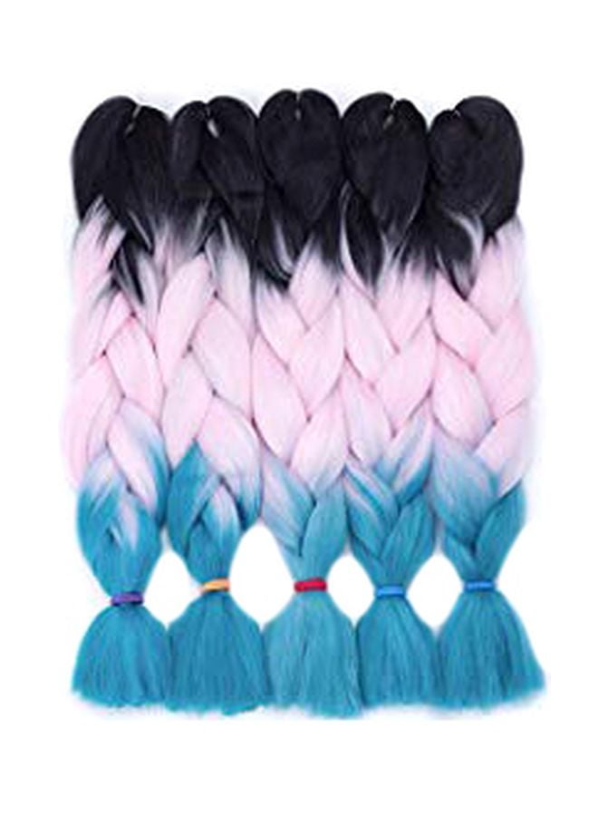 دورساني مجموعة وصلات شعر بمظهر الشعر الطبيعي بنمط ضفائر ملتفة مكوَّنة من 5 قطع أسود/ وردي/ أزرق 24بوصة
