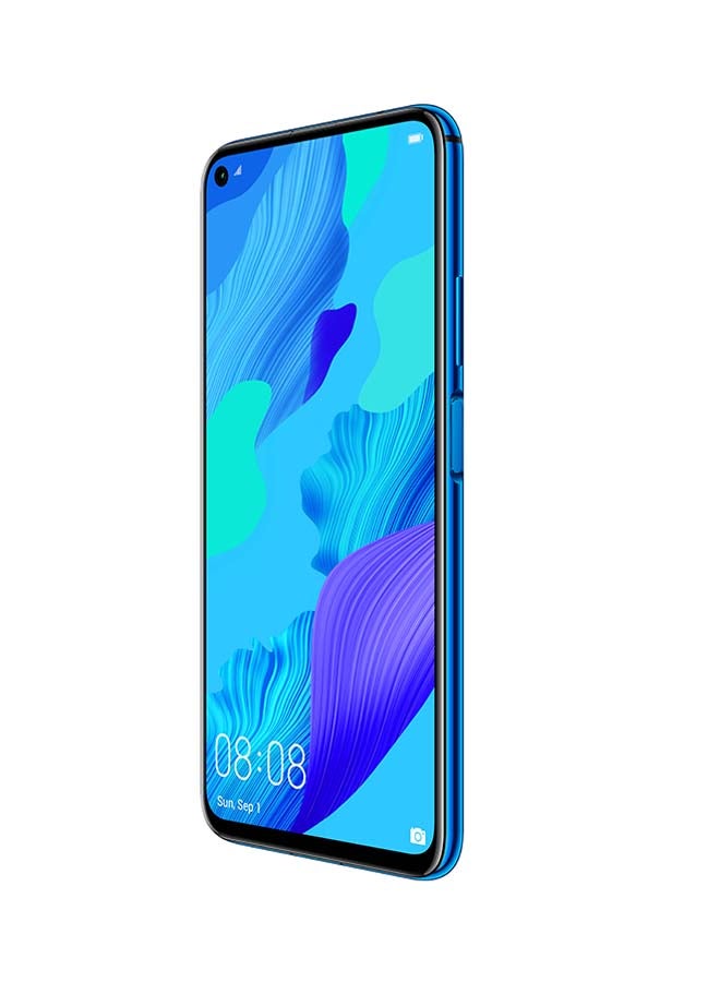 هواوي - موبايل نوفا 5T ثنائي الشريحة سعة 128 جيجابايت ذاكرة رام 8 جيجابايت ويدعم تقنية 4G LTE - أزرق  مشرق - Image 1
