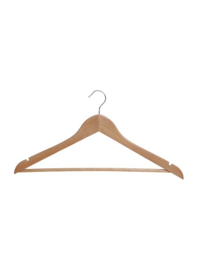 5-Piece Wooden Hanger Set Beige/Silver - Image 2