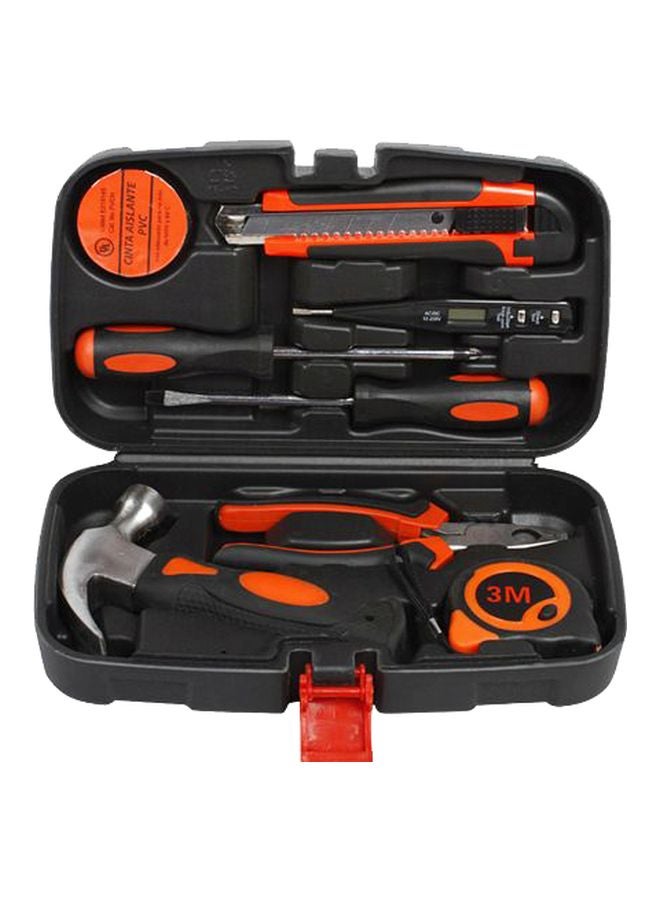 9-Piece Multi-Functional Hand Tool Set With Case Black/Orange/Silver 