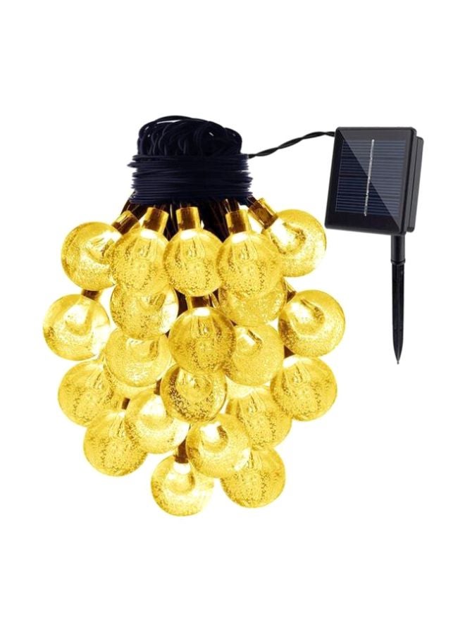 شريط أضواء مقاوم للماء يعمل بالطاقة الشمسية مكون من 30 ضوء LED أصفر 25قدم