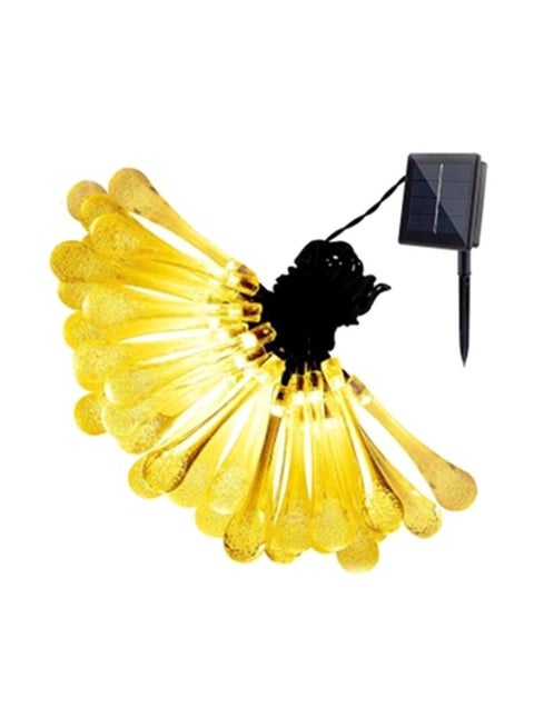 30 LED Waterproof Solar Drop String Light Yellow