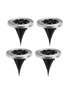 Generic 4-Piece LED Solar Ground Light White 116mm  - Image 1