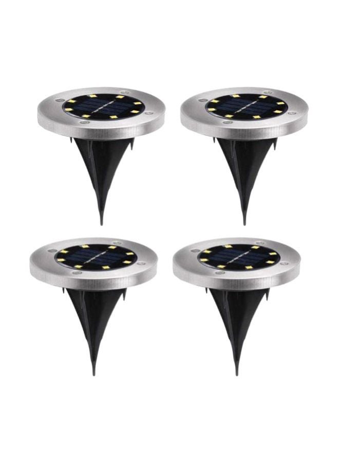 Generic 4-Piece LED Solar Ground Light White 116mm  - Image 1