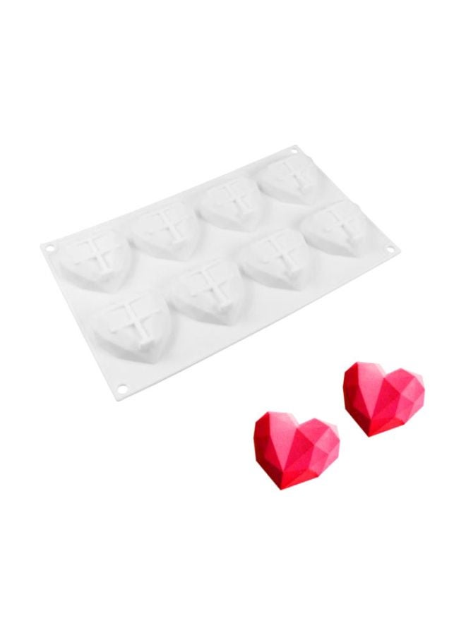 Silicone Heart-Shaped Cake Mould White