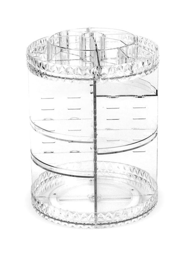 منظم مكياج بتصميم دوّار شفاف