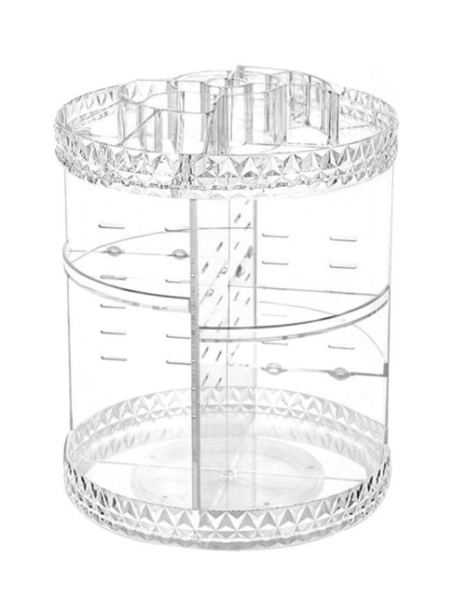 منظم مستحضرات التجميل مع إمكانية الدوران 360 درجة شفاف