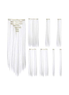 7-Piece Full Head Party Highlights Clip On Extension Set White 22inch - v1571049531/N30638867A_1