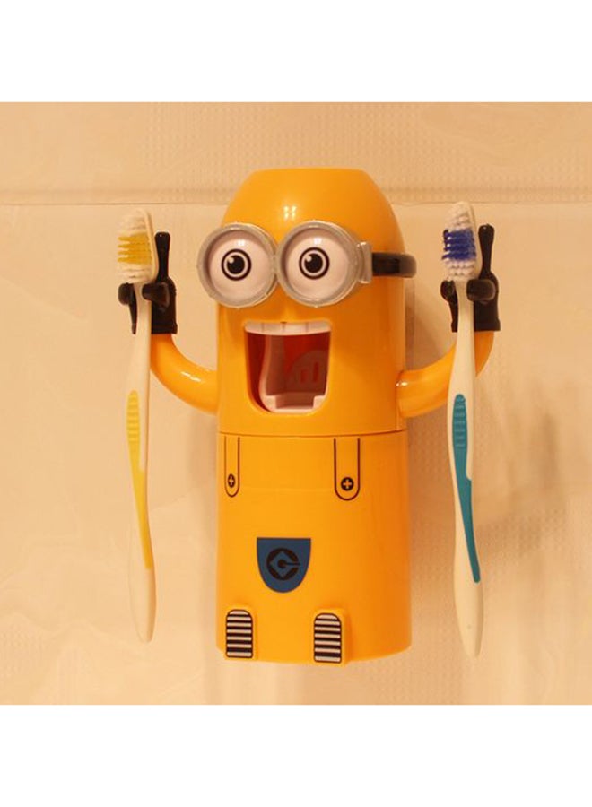 Automatic Toothbrush Holder With Toothpaste Dispenser Yellow 15cm - Image 3
