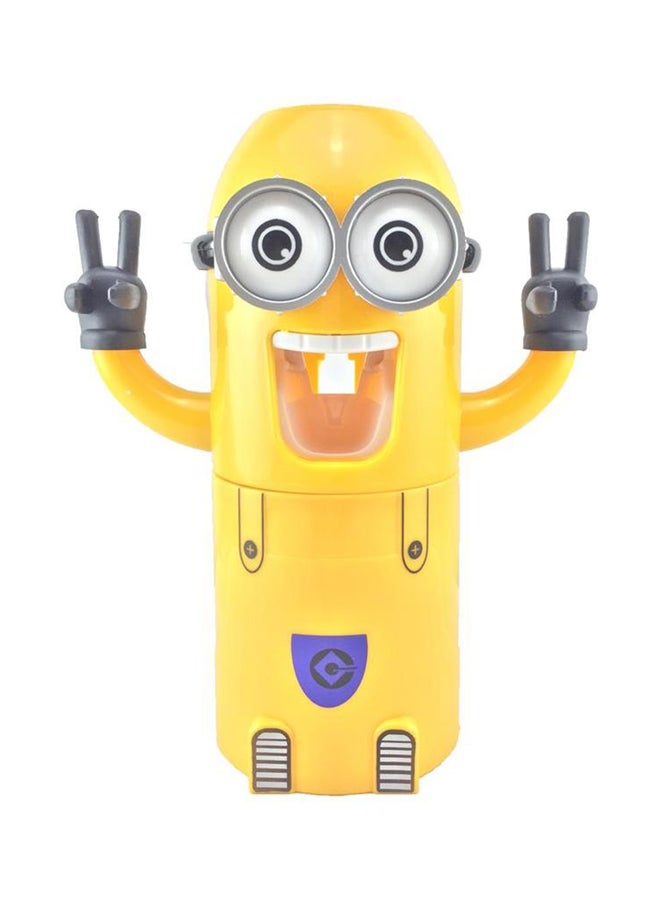 حامل فرشاة أسنان مع موزع معجون الأسنان التلقائي أصفر 15سم - Image 1