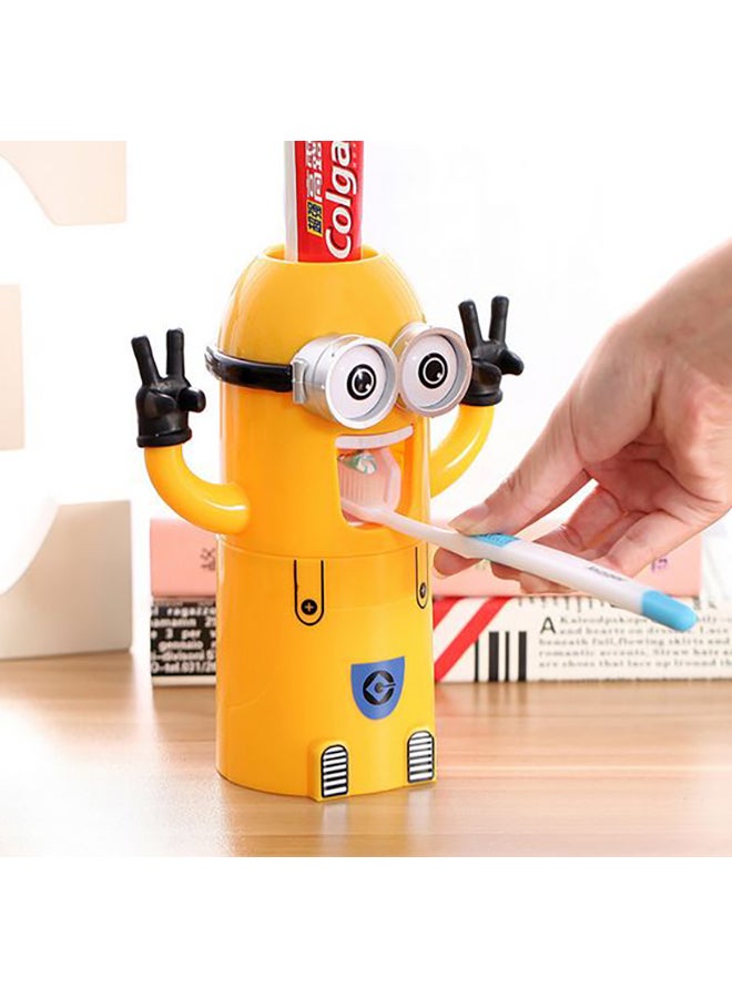 Automatic Toothbrush Holder With Toothpaste Dispenser Yellow 15cm - Image 2