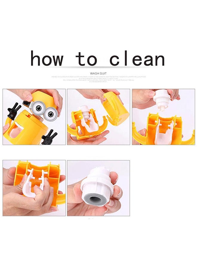 حامل فرشاة أسنان مع موزع معجون الأسنان التلقائي أصفر 15سم - Image 5