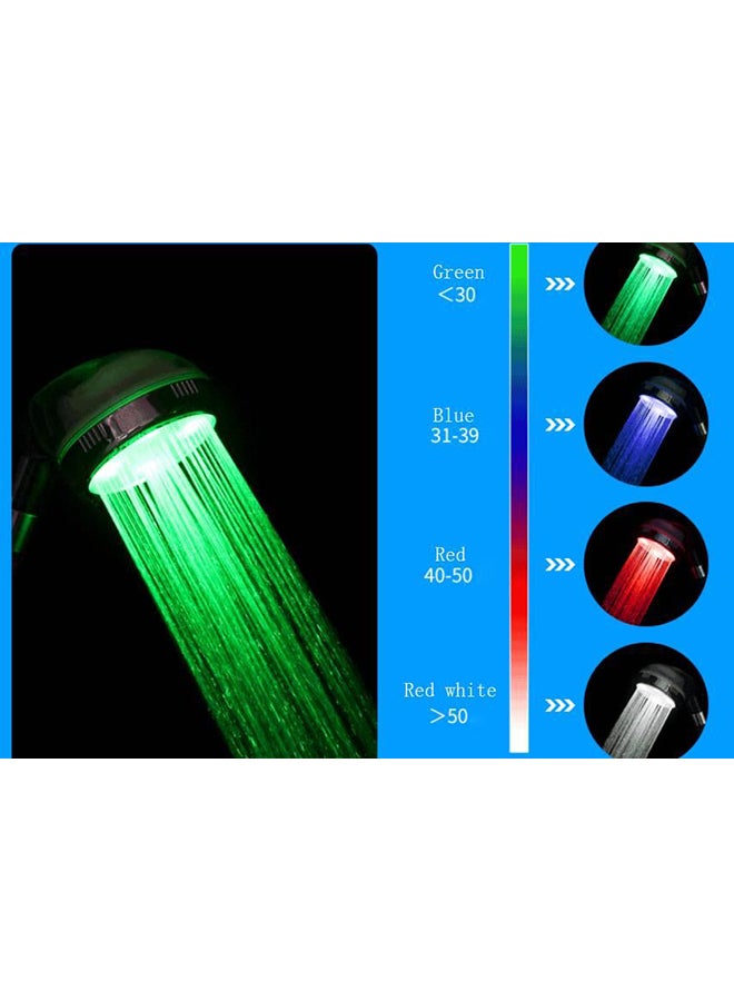 Led Shower Head Sprinkler Negative Ions Anion Temperature Sensor Silver 15cm - Image 4