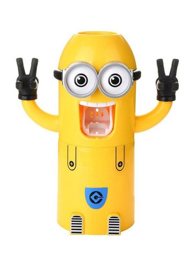 Generic Mini Toothpaste Dispenser And Toothbrush Holder Yellow 15cm  - Image 1