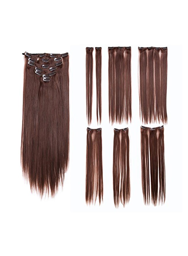 SWACC 7-Piece Heat Resistance Hair Extension Set Brown