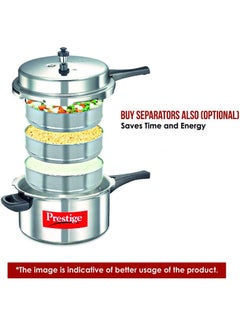 Prestige Popular Aluminium Pressure Cooker with Precision Weight Valve Silver/Black 4Liters  - Image 3