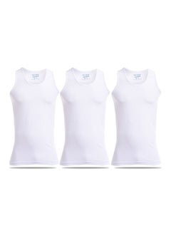 COTTONIL Pack Of 3 Sleevless Undershirts White  - Image 1