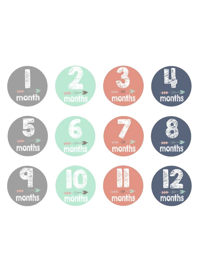 12-Piece DIY Baby Monthly Stickers Set - Image 1