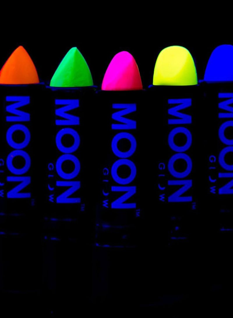 مون جلو مجموعة أحمر شفاه مطفأ يتوهج في إضاءة الأشعة فوق البنفسجية والضوء الأسود مكونة من 5 قطع متعدد الألوان - Image 2