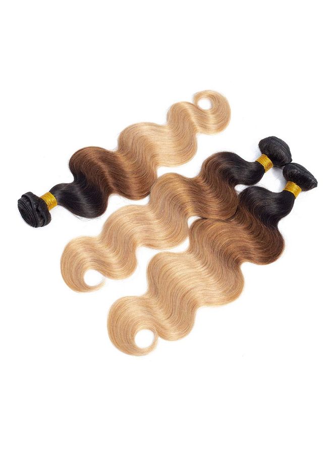 ROYAL IMPRESSION 3-Piece Brazillian Virgin Body Wave Human Hair Extension Black/Brown 2X1.02X0.98inch  - Image 3