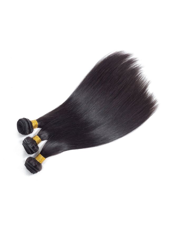 ROYAL IMPRESSION 3-Piece Brazillian Virgin Straight Human Hair Extension Black 2X1.02X0.98inch  - Image 2