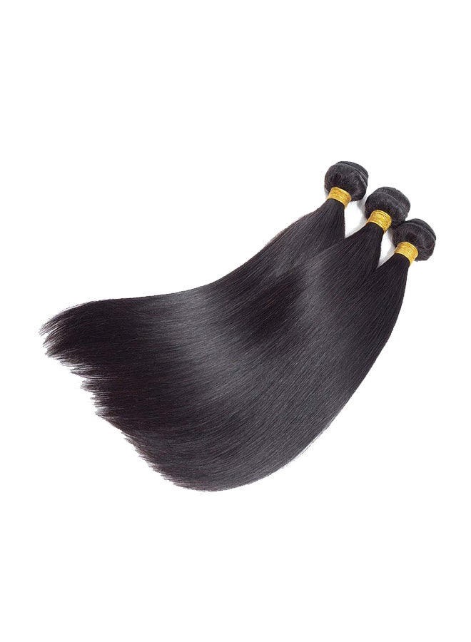 ROYAL IMPRESSION 3-Piece Brazillian Virgin Straight Human Hair Extension Black 2X1.02X0.98inch  - Image 1