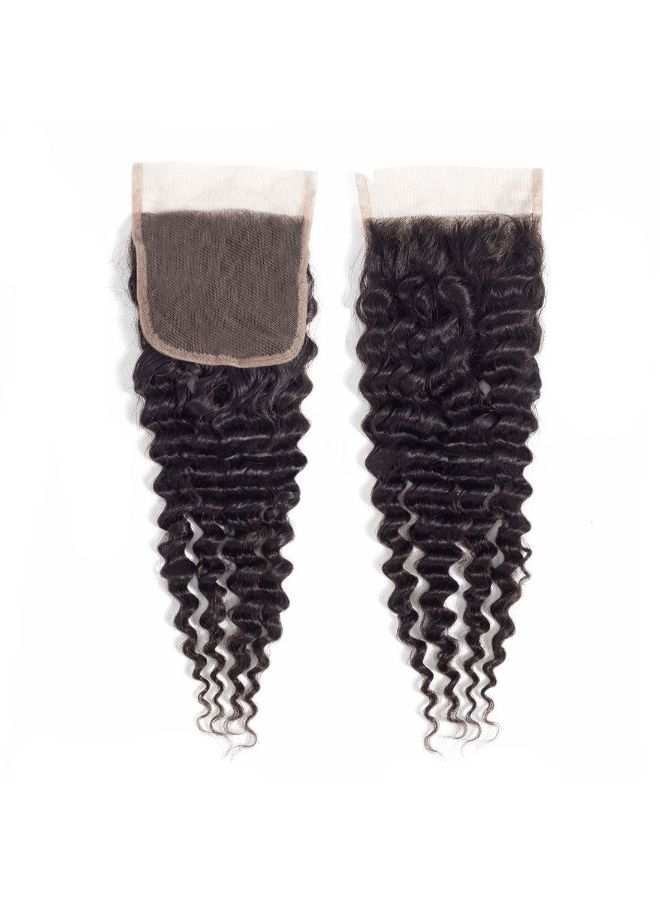 ROYAL IMPRESSION 3-Piece Brazilian Virgin Deep Wave Human Hair Extension With Lace Closure Black 2X1.02X0.98inch  - Image 2