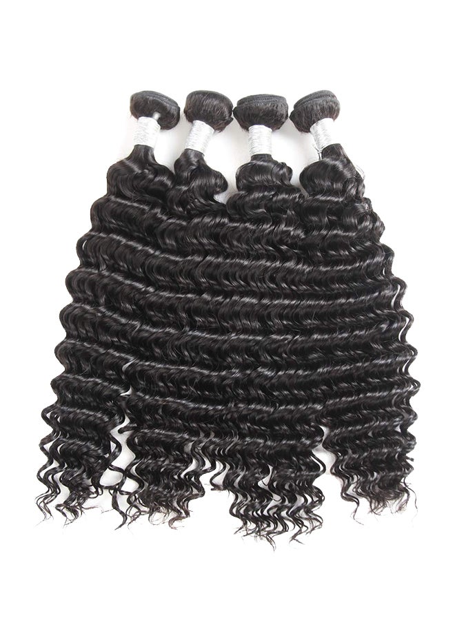 XYHair 4-Piece Curly Unprocessed Human Hair Extension Natural Black 2X1.02X0.98inch - Image 1