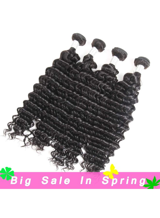 XYHair 4-Piece Curly Unprocessed Human Hair Extension Natural Black 2X1.02X0.98inch - Image 2