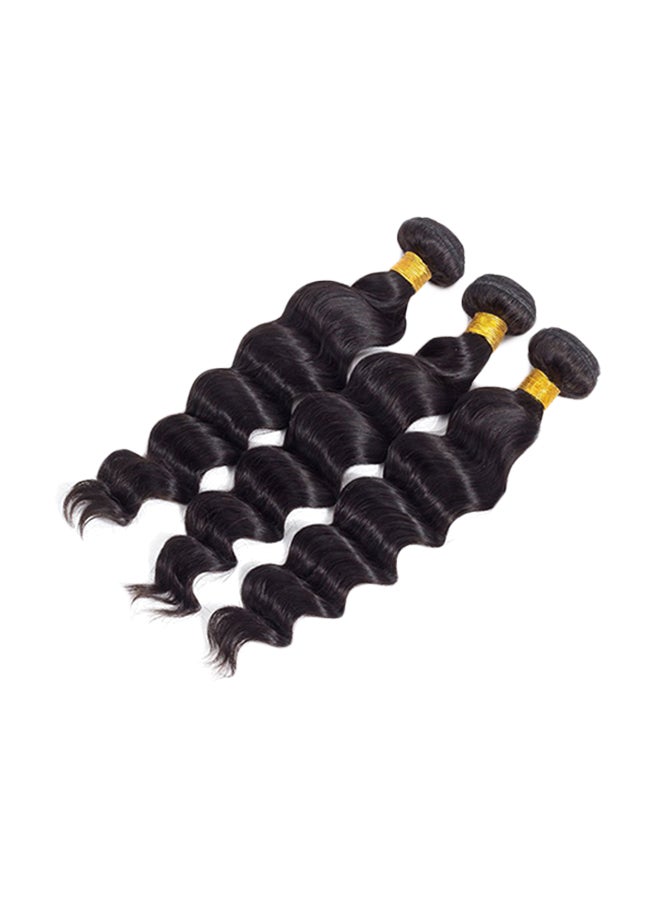 ROYAL IMPRESSION 3-Piece Brazillian Virgin Loose Wave Human Hair Extension Black 2X1.02X0.98inch  - Image 1
