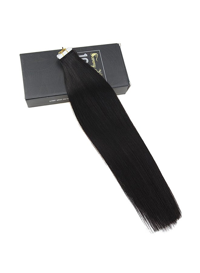 Sunny Hair 20-Piece Straight Remy Tape In Human Hair Extension Natural Black 24inch  - Image 1