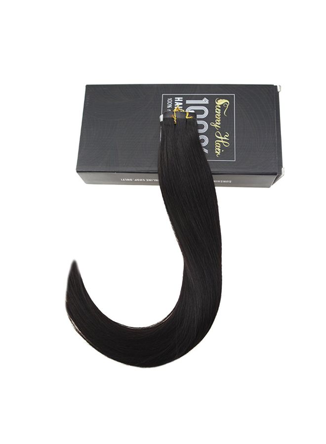 Sunny Hair 20-Piece Straight Remy Tape In Human Hair Extension Natural Black 24inch  - Image 2