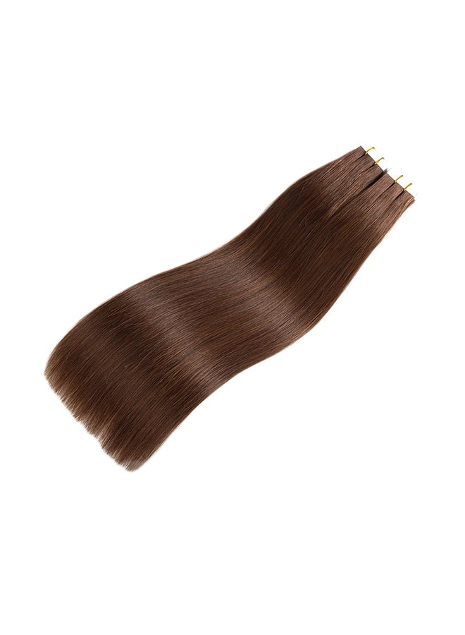 YILITE 20-Piece Silky Straight Remy Tape In Human Hair Extension Medium Brown 16inch - Image 1