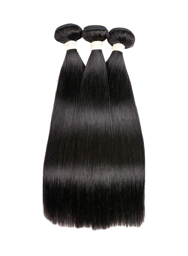 Beauhair 3-Piece Brazilian Virgin Straight Wave Human Hair Extension With Lace Closure Black 22inch  - Image 1