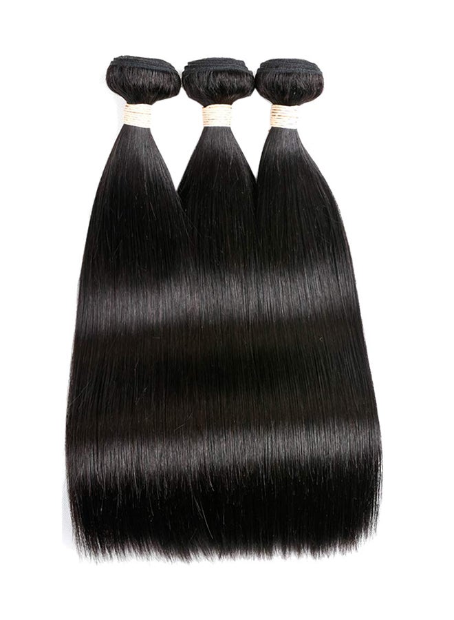 Beauhair - 3-Piece Brazilian Virgin Straight Human Hair Extension With Lace Closure Black 2X1.02X0.98inch - Image 1