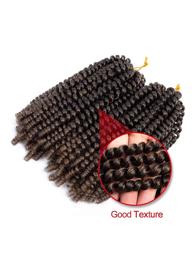 Roktress hair - 6-Piece Spring Twist Crochet Fluffy Human Hair Extension Multicolour 8inch - Image 1