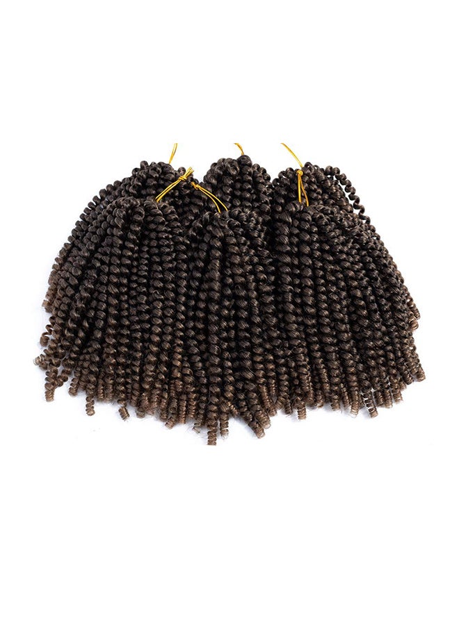 Roktress hair - 6-Piece Spring Twist Crochet Fluffy Human Hair Extension Multicolour 8inch - Image 1