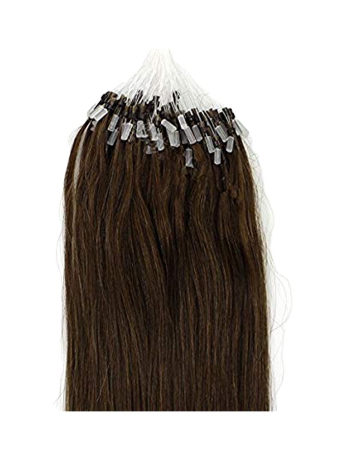 Pansy Micro Ring Bead Tipped Remy Human Hair Extension Chestnut Brown 16inch