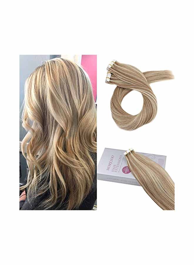 Moresoo 2-Piece Human Hair Extensions Set Brown