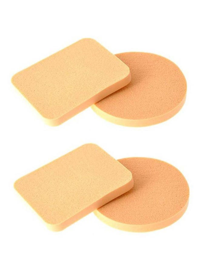 OUT OF BOX Pack Of 4 Makeup Foundation Powder Puff Sponge Beige