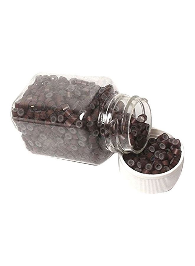 جامب مجموعة حلقات دقيقة مبطنة من السيلكون من 1000 قطعة بني