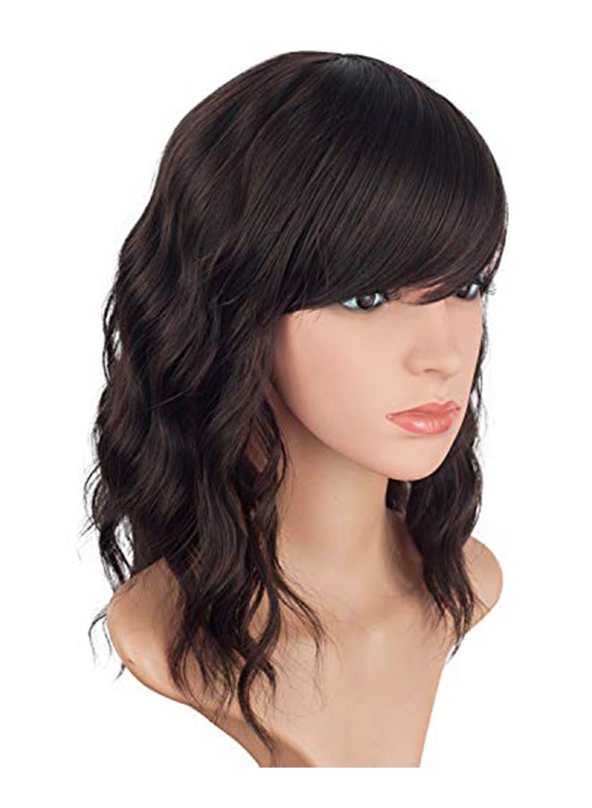 SYMEIW Short Wavy Curly Hair Wig Black - Image 1